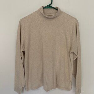 🐱 5 FOR $10.  LAND"S END MOCK TURTENECK 100% COTTON TEE